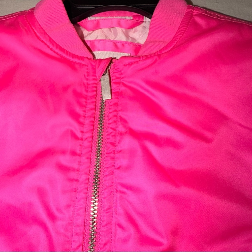 Cat & Jack Hot Pink Bomber Jacket Girls 18M Lightweight Zip Front - Picture 4 of 7
